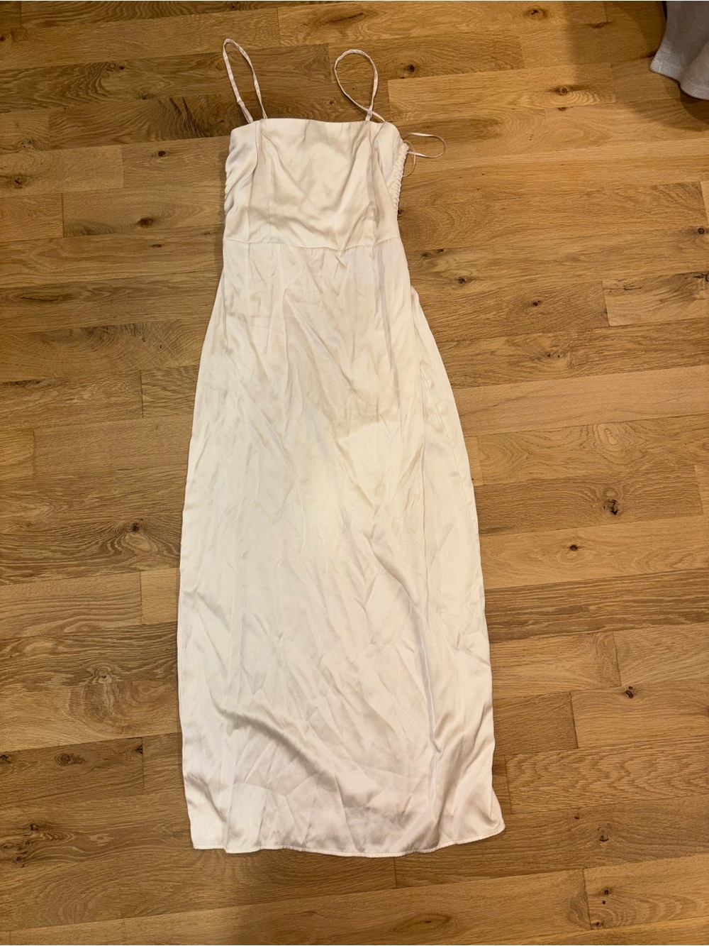 Abercrombie & Fitch White Spaghetti-Strap Maxi Dress